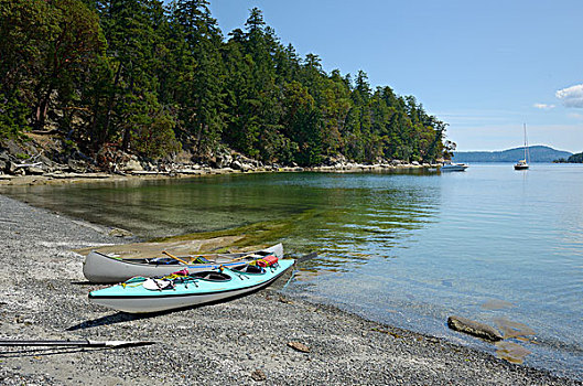 加拿大,不列颠哥伦比亚省,岛屿,皮筏艇,海滩,海盗,小湾,海洋,省立公园,大幅,尺寸