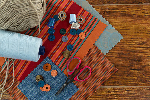 纺织品,线,多样,桌子