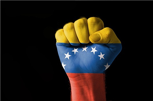 拳头,涂绘,彩色,委内瑞拉,旗帜