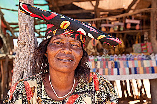 女人,特色,头饰,纳米比亚,非洲