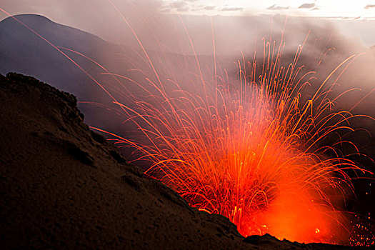 喷发,火山,岛屿,瓦努阿图,大洋洲