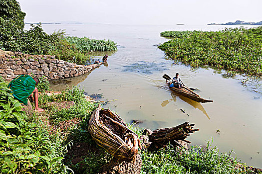 渔民,湖,埃塞俄比亚