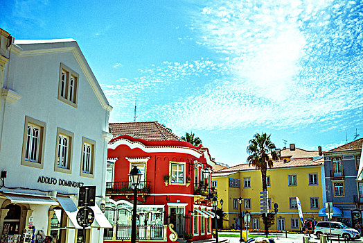 建筑,中心,城市,卡斯卡伊斯,里斯本,区域,葡萄牙