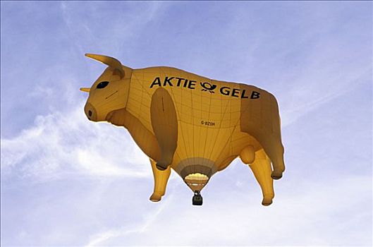 热气球,形状,公牛,德国邮政,德国,柱子