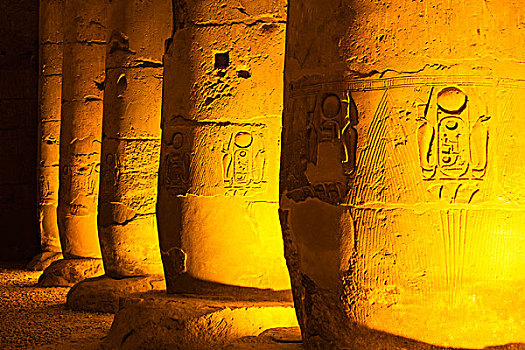 象形文字,柱子,卢克索神庙,路克索神庙,埃及