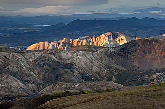 流纹岩,山峦,靠近,兰德玛纳,远足,小路,自然,自然保护区,冰岛高地,冰岛,欧洲