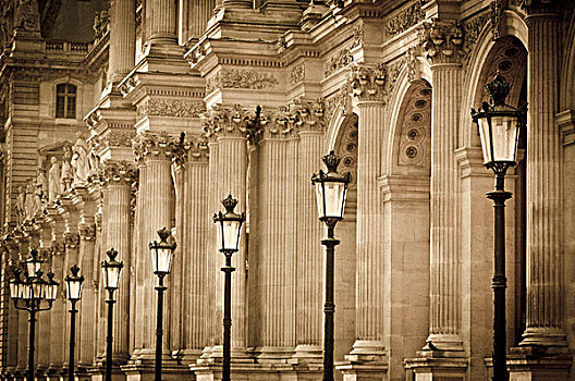灯柱,柱子,卢浮宫,宫殿,巴黎,法国