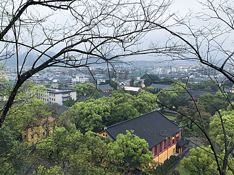 俯视,绿色,城市庭院,桂林