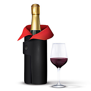 葡萄酒瓶,红色,葡萄酒杯