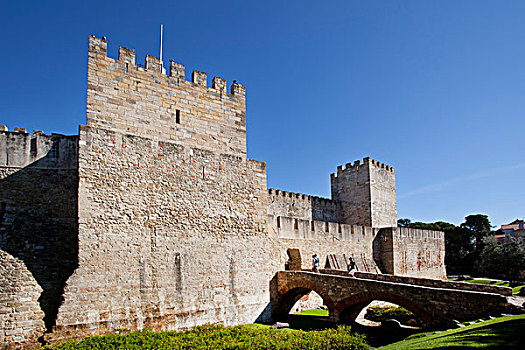 入口,摩尔风格,城堡,里斯本,葡萄牙,欧洲