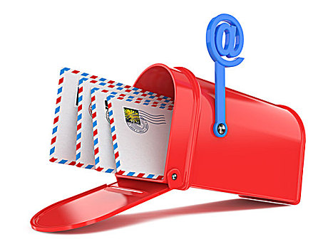 红色,邮箱,邮件