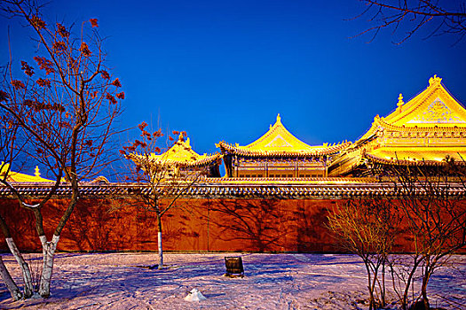 内蒙古大昭寺雪夜景