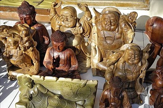 木质,佛,小雕像,靠近,巴厘岛,印度尼西亚