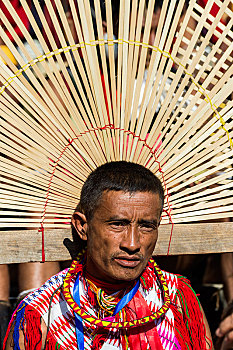 部落男人,犀鸟,节日,印度,亚洲