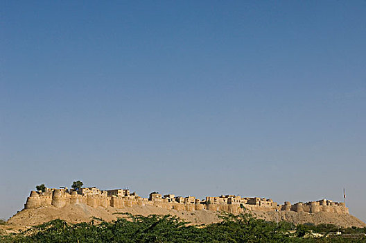 仰视,堡垒,斋沙默尔,拉贾斯坦邦,印度