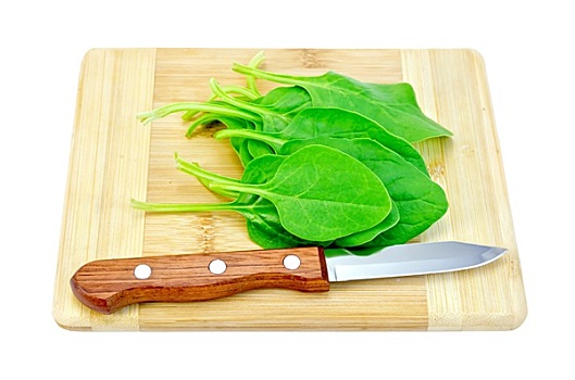 菠菜,木板,刀