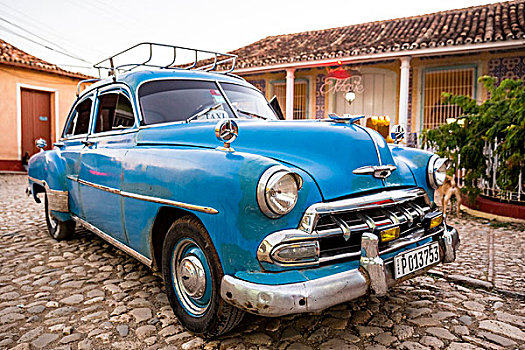 老爷车,老,道路,历史,中心,特立尼达,圣斯皮里图斯,省,古巴,北美