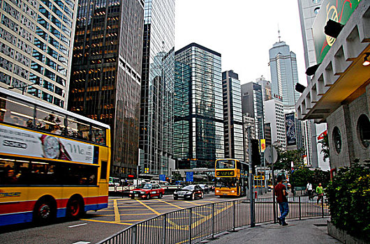道路,中心,摩天大楼,香港岛,香港,亚洲