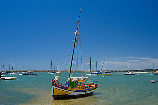 渔船,河,阿尔加维,葡萄牙