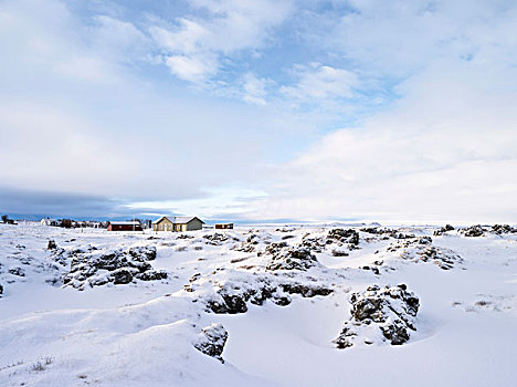 湖,米湖,冰岛高地,冬天,大雪,火山岩,岩石构造,大幅,尺寸