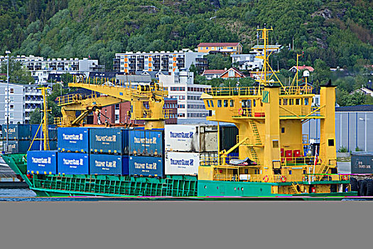 集装箱船,港口,博多,挪威,斯堪的纳维亚,欧洲