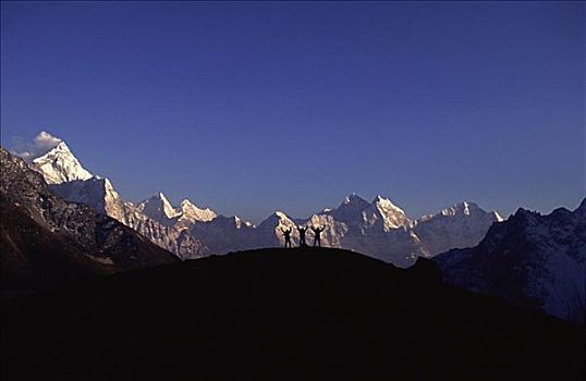 靠近,珠穆朗玛峰,尼泊尔
