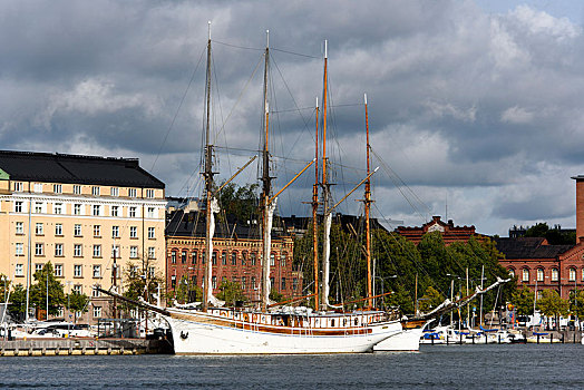 帆船,北方,港口,赫尔辛基,芬兰,欧洲