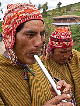 盖丘亚族,男人,演奏,传统音乐,器具