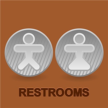 卫生间,象征,褐色背景