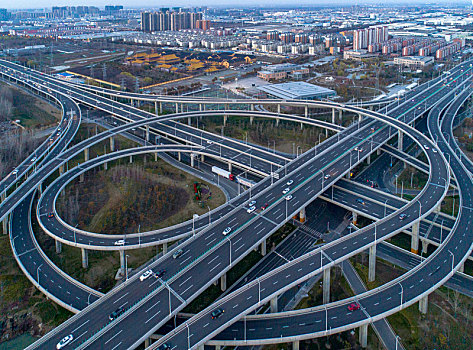 江苏省淮安市内环高架立交桥夜景
