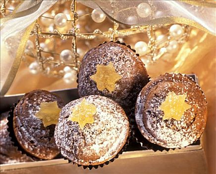 巧克力松饼,圣诞节,假日