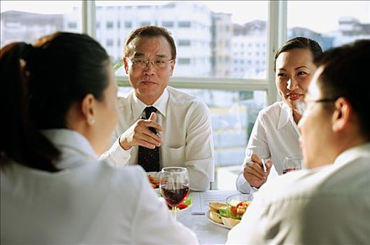 管理人员,会面,上方,午餐