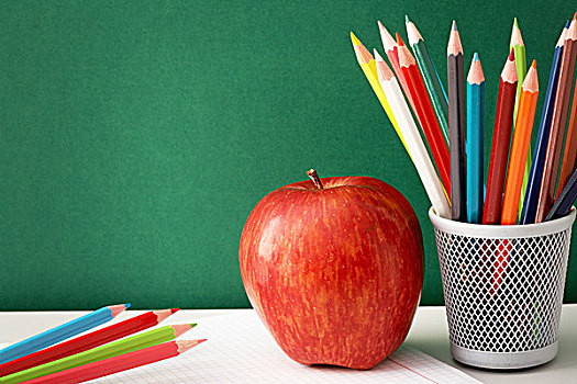 彩色,铅笔,苹果