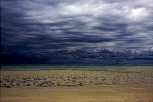 多云,印度洋,沙子