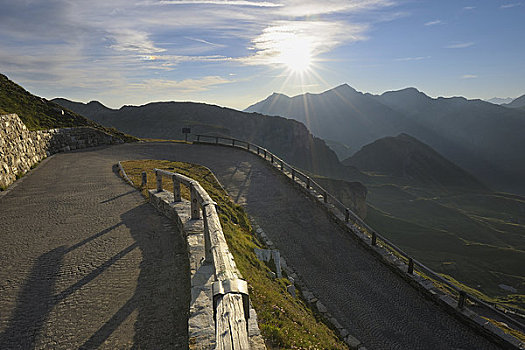 高,高山,道路,陶安,奥地利