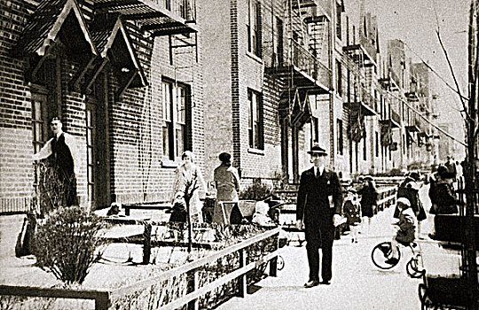 街道,城区,纽约,美国,早,20世纪30年代