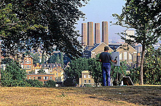 英国,伦敦,画家,格林威治公园,风景