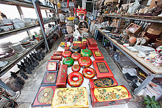 中国,香港,市场,古玩店