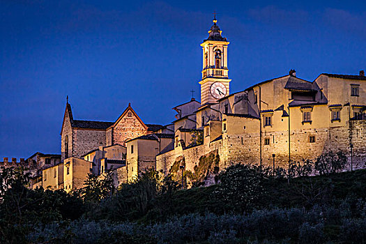 佛罗伦萨,卡尔特修道院,夜晚,托斯卡纳,意大利