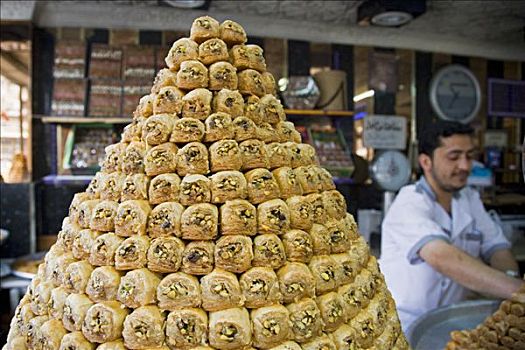 果仁蜜饼,出售,法式蛋糕,市区,大马士革,叙利亚