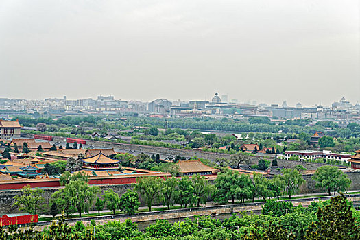 北京景山公园故宫全景