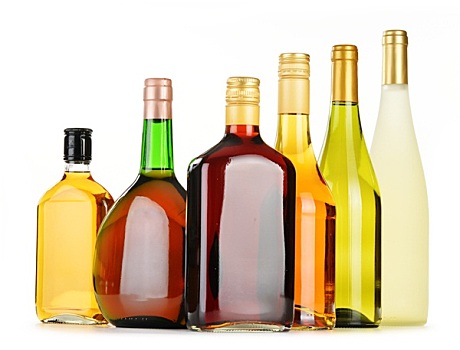 瓶子,种类,酒,隔绝,白色背景