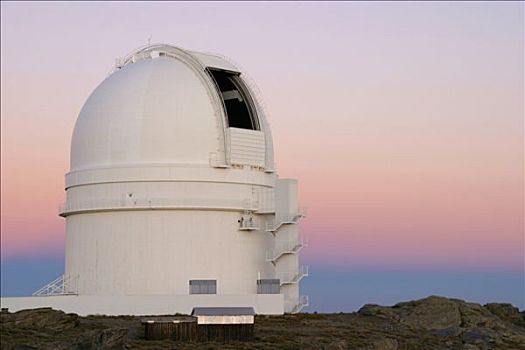 西班牙,观测,望远镜,圆顶,黄昏