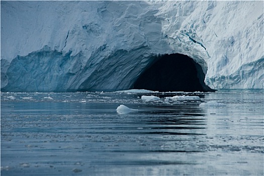 洞穴,冰,悬崖,北冰洋