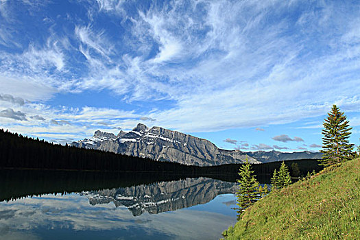伦多山,反射,加拿大,班夫国家公园