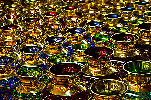 彩色,金色,玻璃杯,展示,出售,威尼斯,意大利