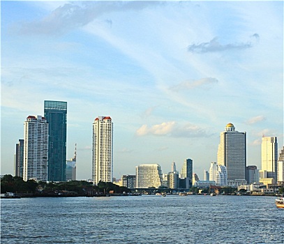 曼谷,城市,河,泰国