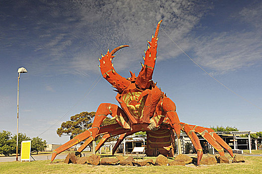 澳大利亚,南澳大利亚州,大,龙虾,雕塑,入口,城镇