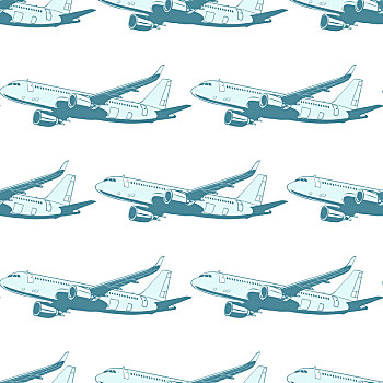 飞机,航空,空运,无缝,图案