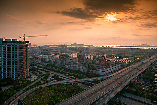 中国广东深圳前海湾区城市风光